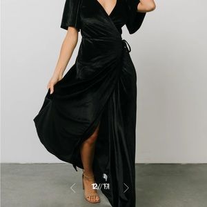 Black Elegant Wrap Dress